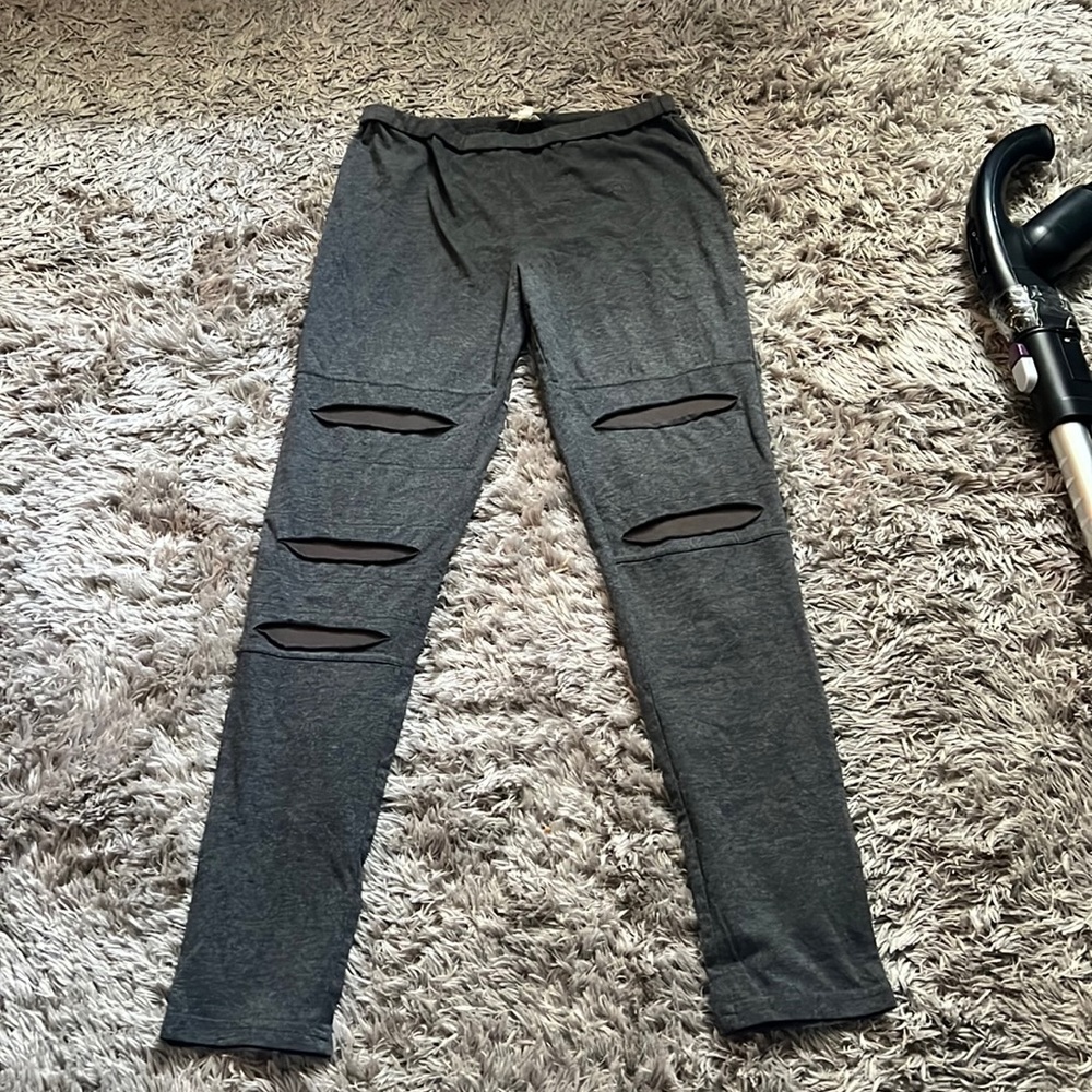 Grey “Slashed Leggings